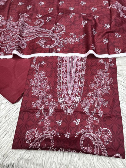 3Pc Supima Lawn Suit Vol-0011
