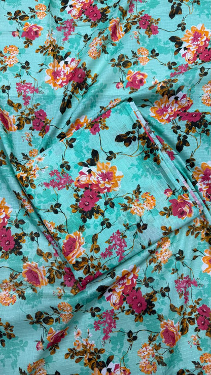 2Pc Lawn Unstitched Suit #8400