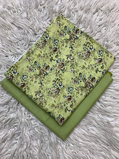 2Pc Printed Lawn Unstitched Suit 0180