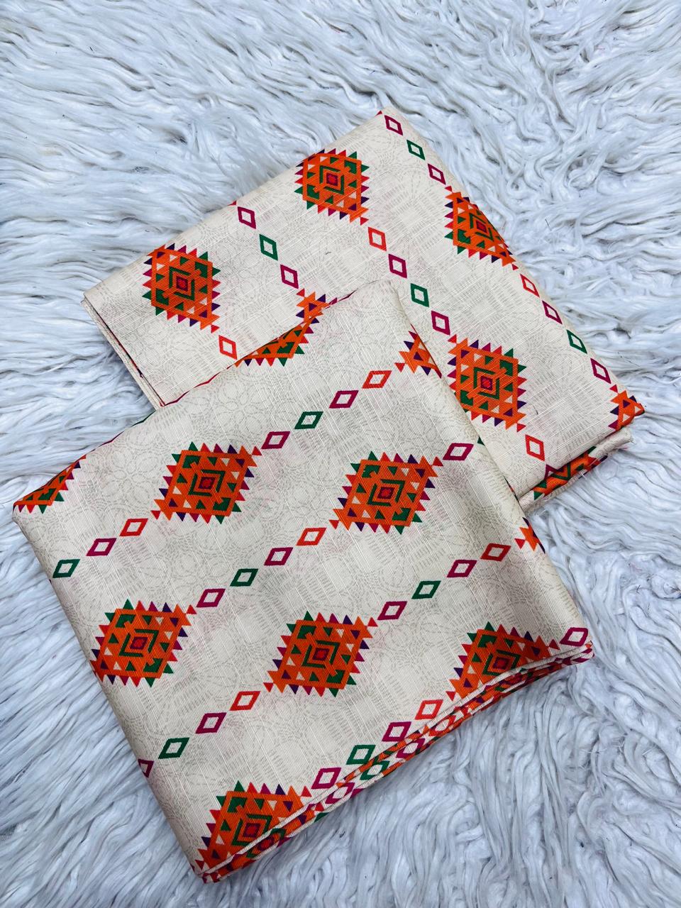 2Pc Slub Khaddar Allover Unstitched Suit Vol-0137