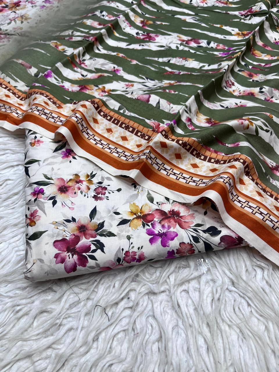 3Pc Crystal Linen Allover Suit Vol-0121