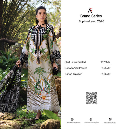 2Pc Supima Lawn Kameez & Trouser Printed Suit  Vol-02