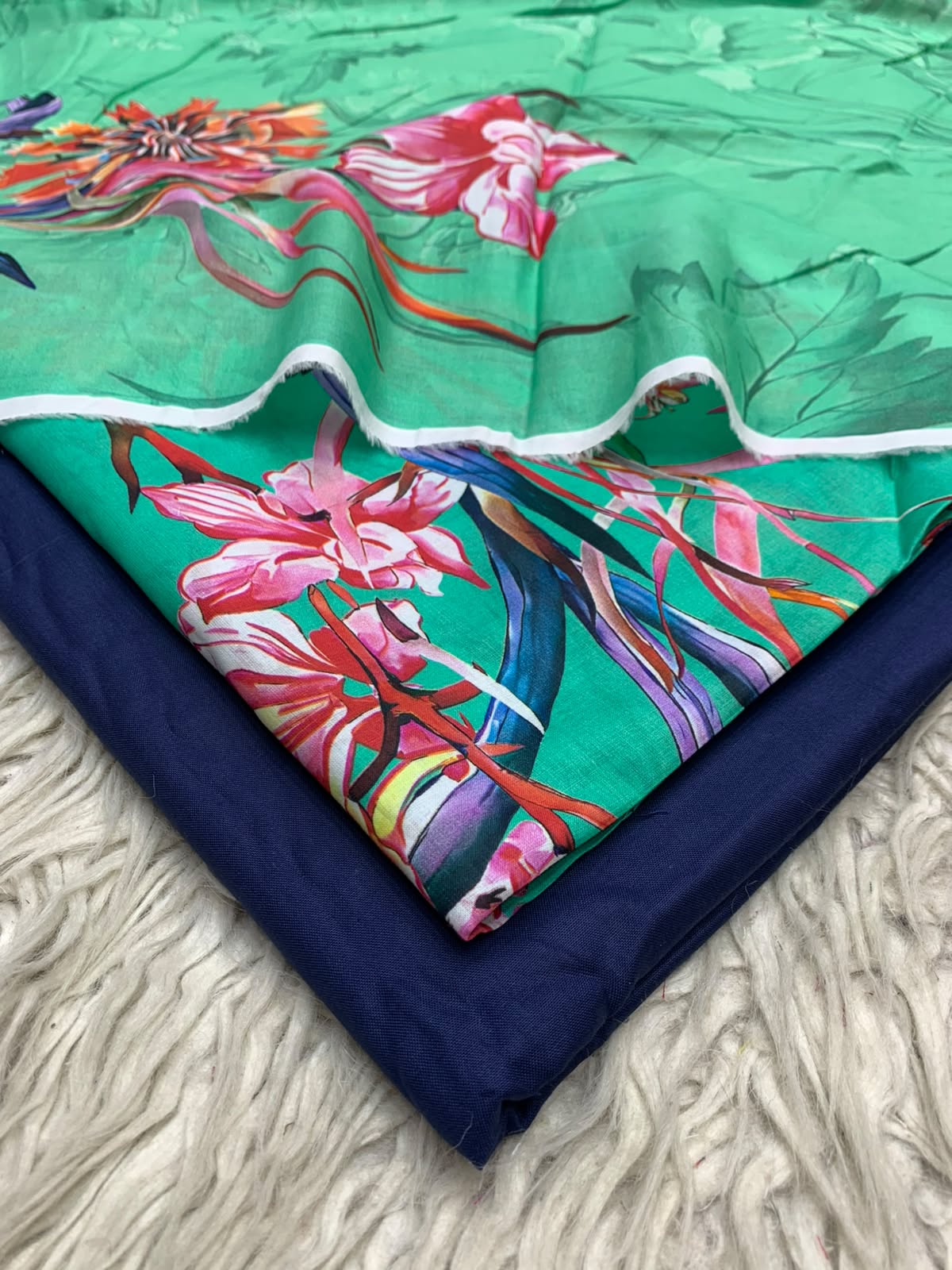 90x88 3Pc Premium Lawn Suit Vol-0020