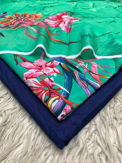 90x88 3Pc Premium Lawn Suit Vol-0020