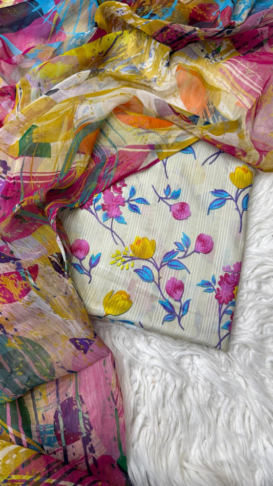 3Pc Nino Lawn with Chiffon Dupatta - #38295