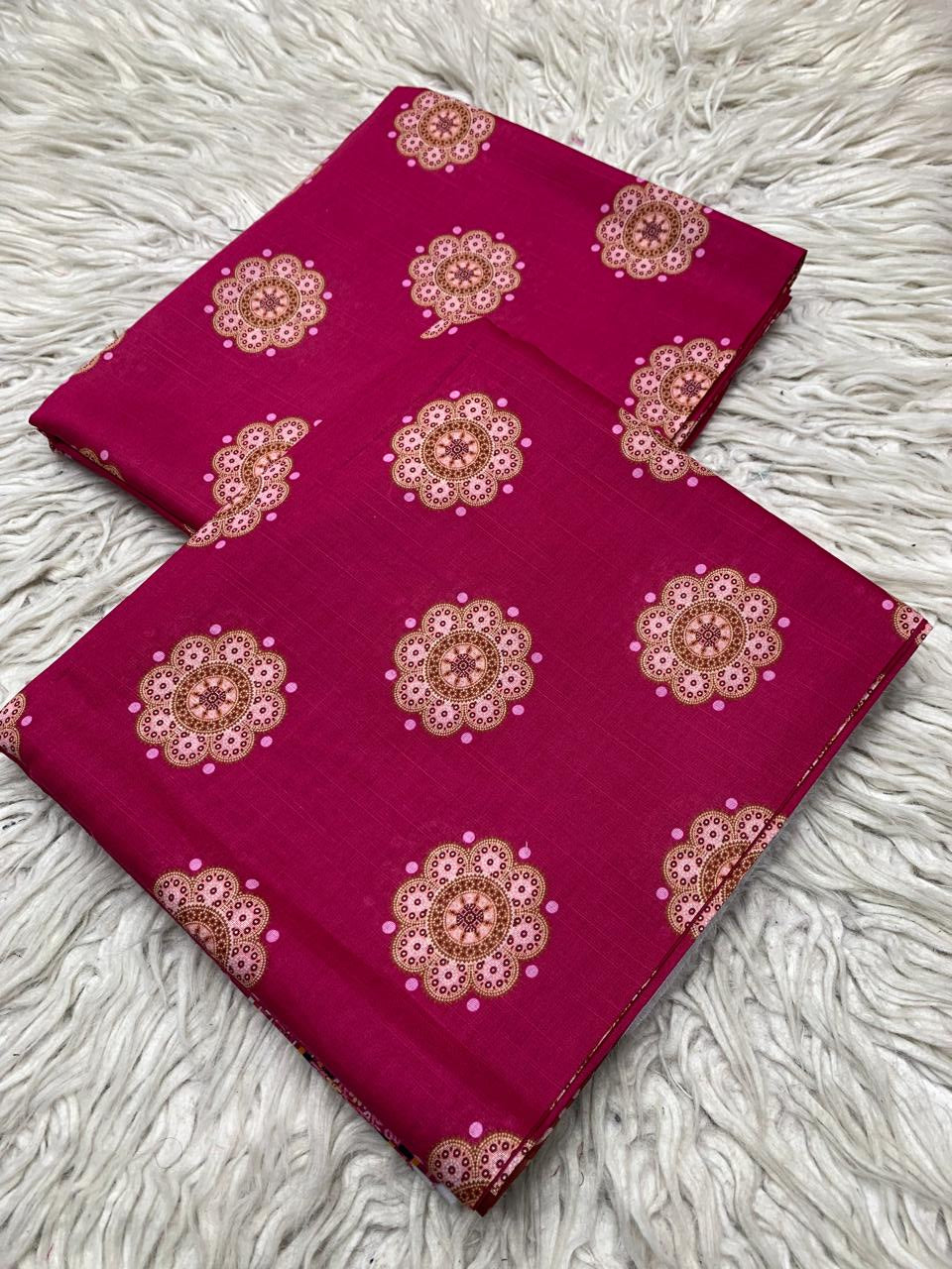 2Pc Supima Cross Slub Lawn Suit  Vol-36