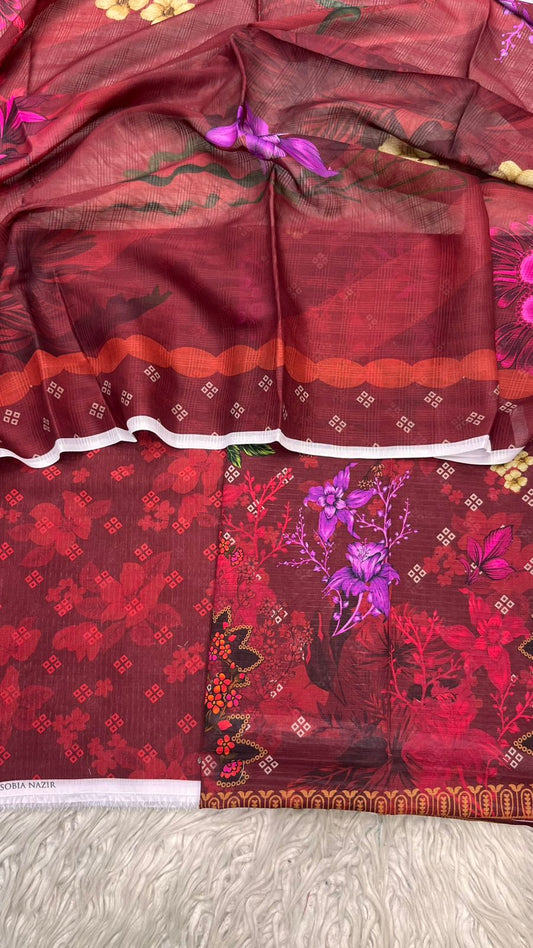 2Pc Lawn Bana Dora Kameez & Duppata Vol-3207