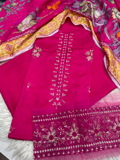 3Piece Embroidered Ricamo Dress
