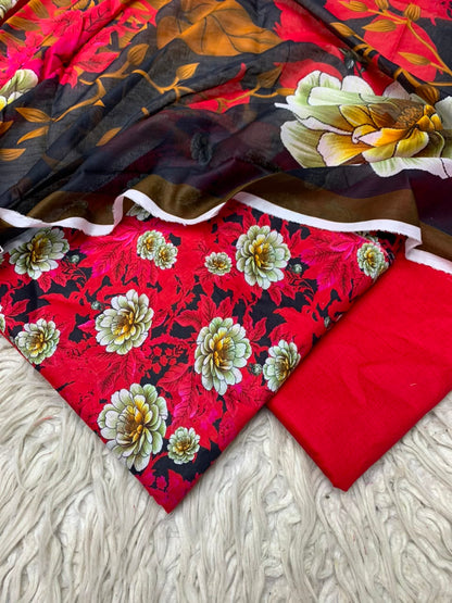 3Pc Lawn Digital Printed Unstitched Suit 15