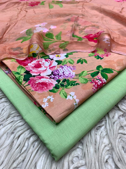 90x88 3Pc Premium Lawn Suit Vol-0020