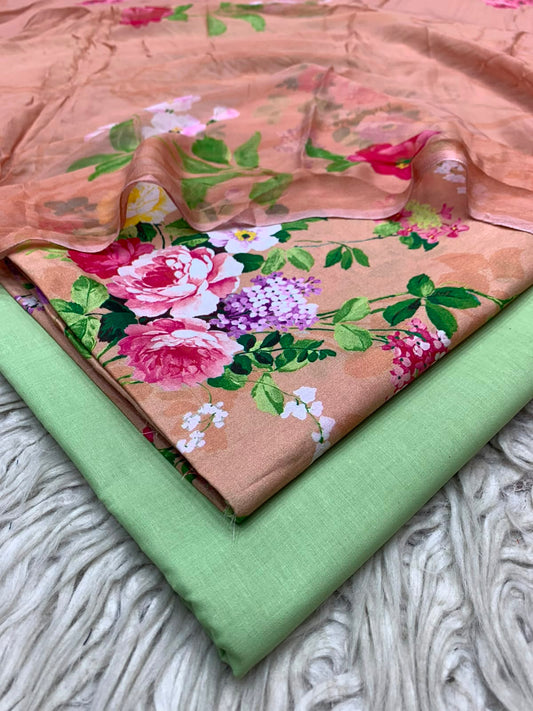 90x88 3Pc Premium Lawn Suit Vol-0020