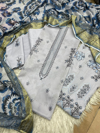 3Piece Unstitched Embroidered Ricamo