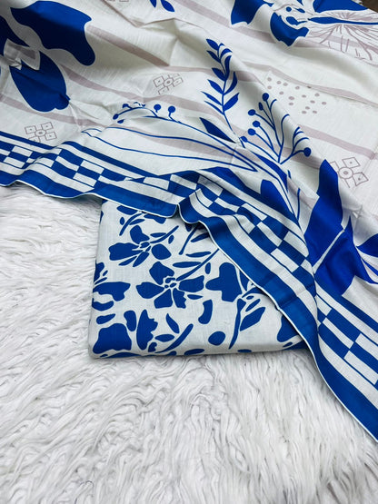 3Pc Slub Khaddar Allover Suit - 0076