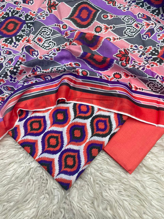 3Pc Lawn Digital Printed Unstitched Suit 15