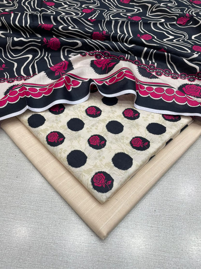 3Pc Slub Khaddar Unstitched Suit 25