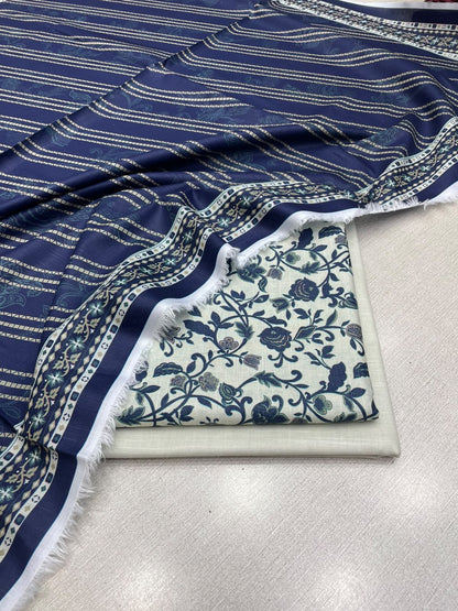 3Pc Slub Khaddar Unstitched Suit 25