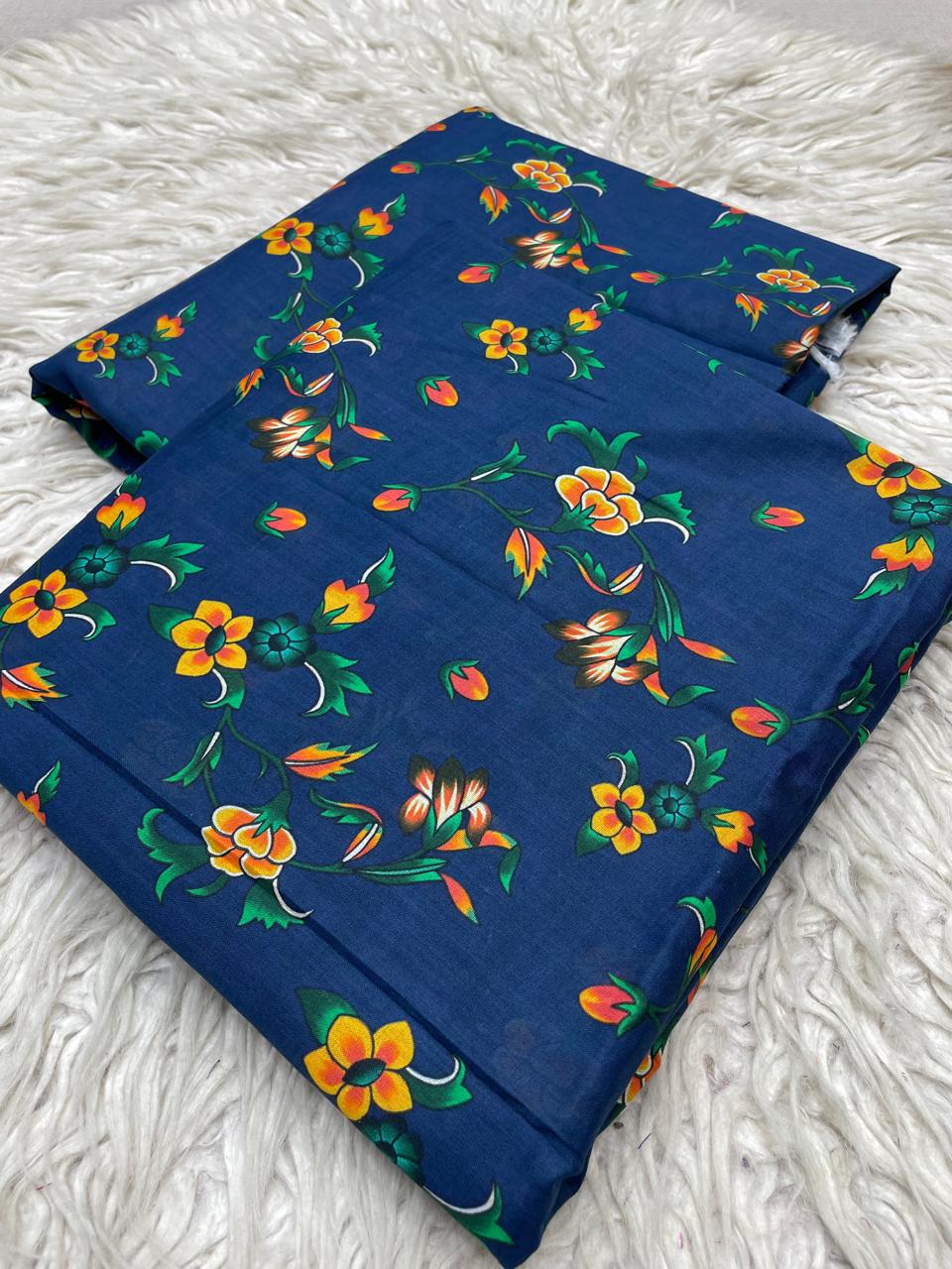 2Pc Supima Lawn Allover Unstitched  Suit  Vol-496