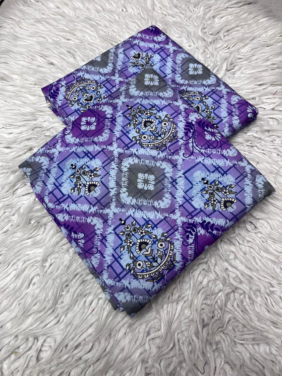 2Pc Bana Dora Linen Allover Unstitched Suit Vol-406