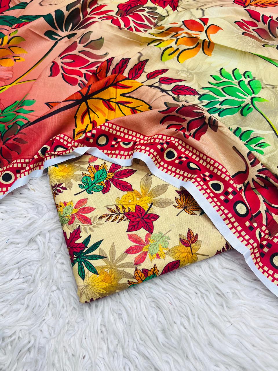 3Pc Slub Khaddar Unstitched Suit - 405