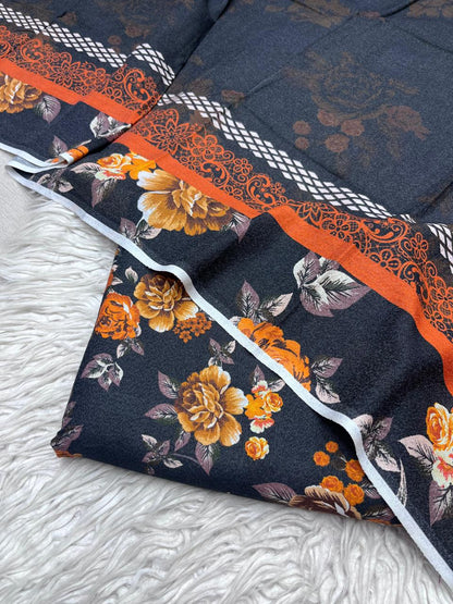 3PC KARANDI ALLOVER UNSTITCHED SUIT D-31840