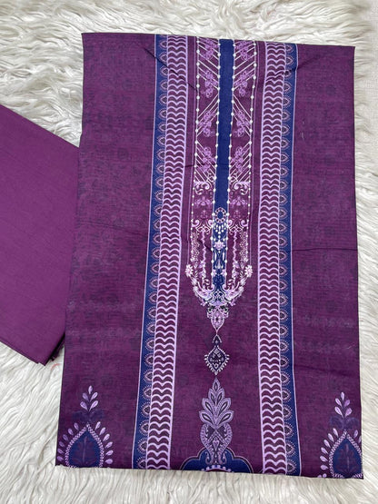 2pc Bin Noor Fab Lawn Bana Dora Kameez & Dyed Trouser Suit Vol-45