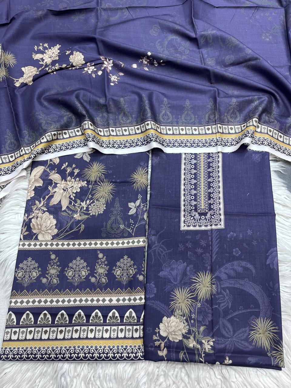 2Pc Linen Kameez & Trouser Suit - 0081