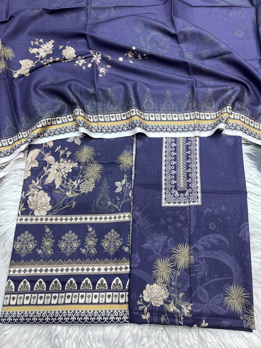 2Pc Linen Kameez & Trouser Suit - 0081