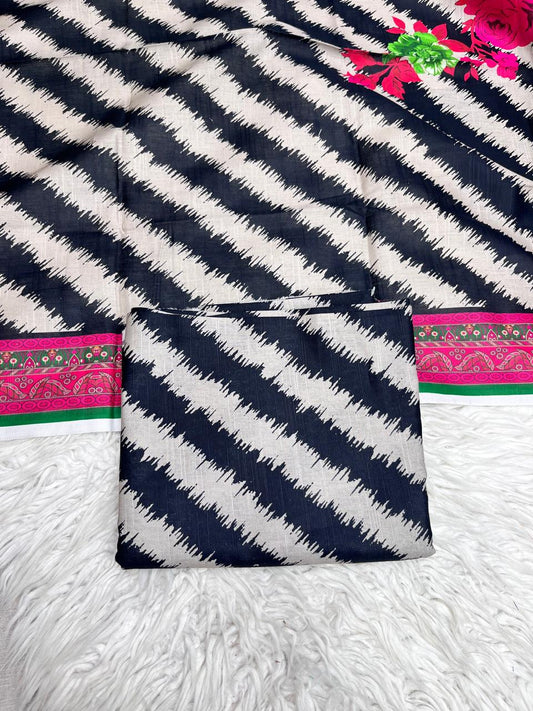 3Pc Slub Khaddar Allover Suit - #43622