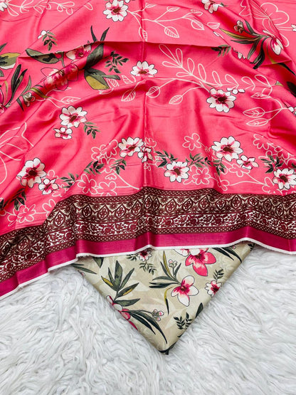 3Pc Linen Allover Unstitched Suit - 0099