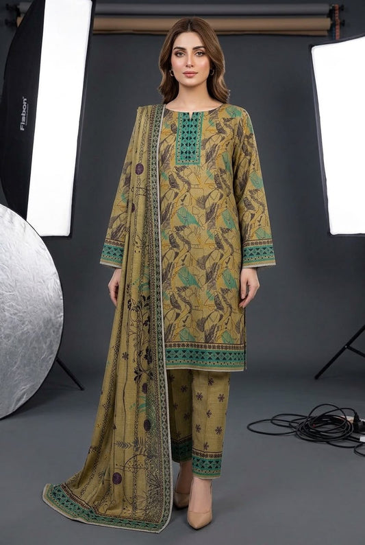 3Pc Sapphire Dhanak Unstitched Suit 0157