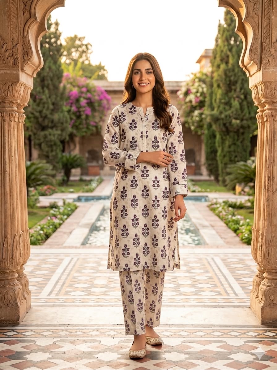 Gul Ahmad 2Pc Lawn Bana Dora Suit 495