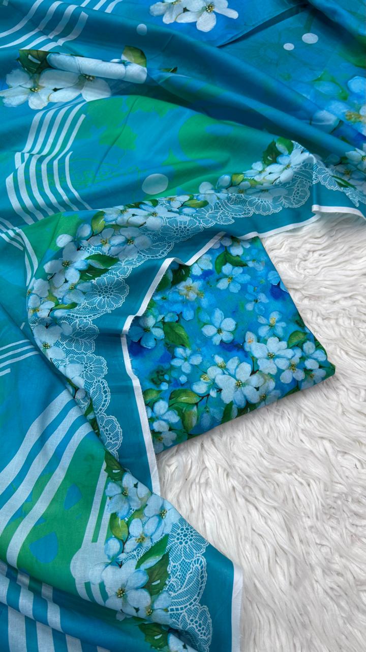 3Pc Lawn Unstitched Suit - #41922