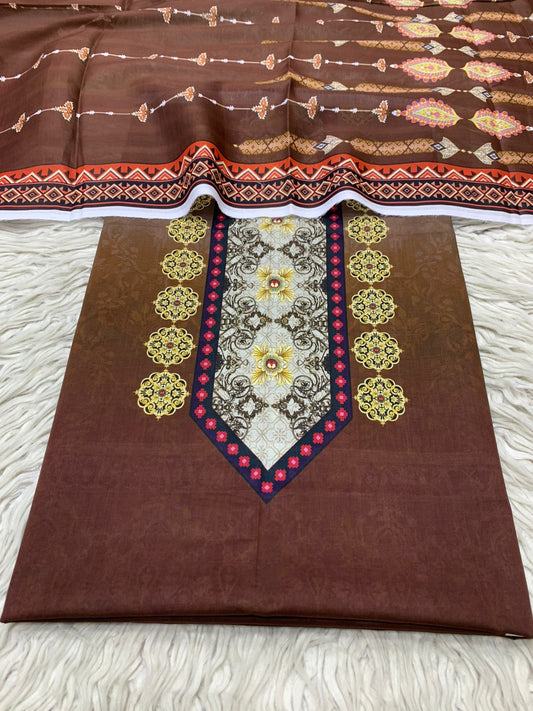 2Pc Bin Noor Fab Lawn Kameez & Dupatta 64