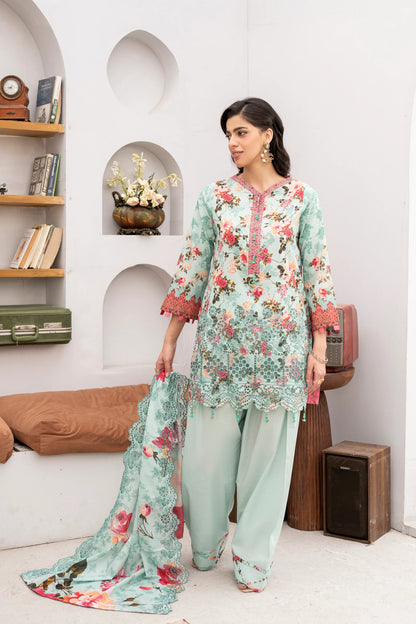 3Pc Firdous Lawn Unstitched - D #706