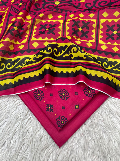 3Pc Maria.B Lawn Digital Printed Unstitched Suit 0222