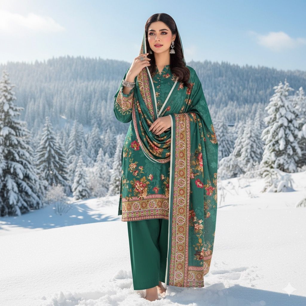2 PC Linen Kameez Dupatta Suit Vol-0081