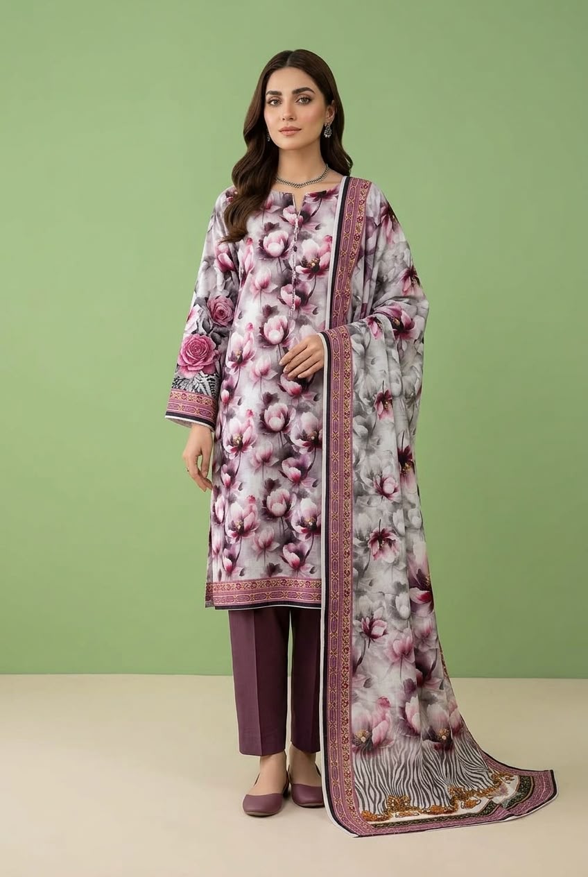 3Pc Slub Khaddar Unstitched Suit 24
