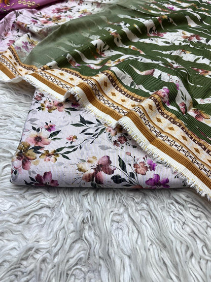 3Pc Chamki Khaddar Allover Unstitched Suit Vol-0136