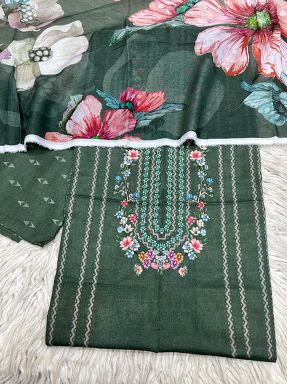 3Pc Supima Lawn Suit Vol-0011