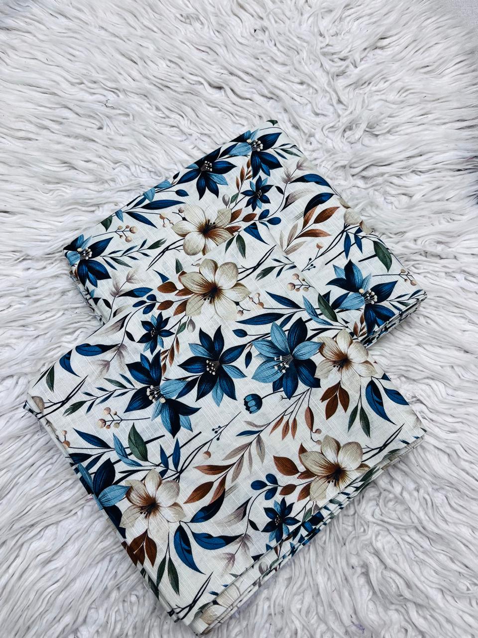 2Pc Slub Khaddar Allover Unstitched Suit Vol-0137