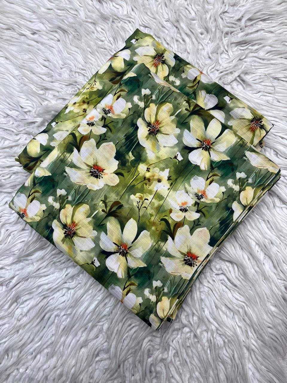 2Pc Bana Dora Linen Allover Suit Vol-406