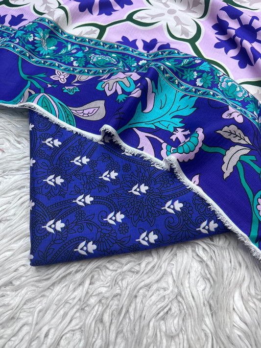 3Pc Bana Dora Linen Allover Suit Vol-3180