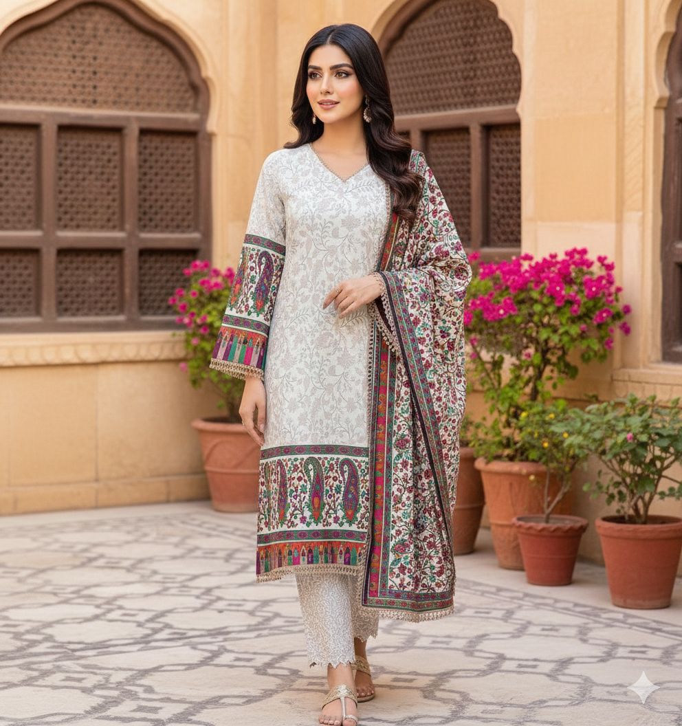 3Pc Stylo Lawn Printed Vol-0011