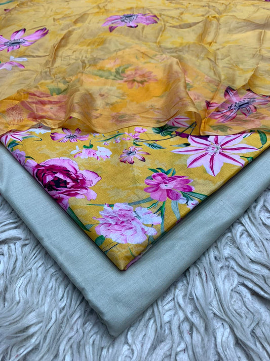 90x88 3Pc Premium Lawn Suit Vol-0020