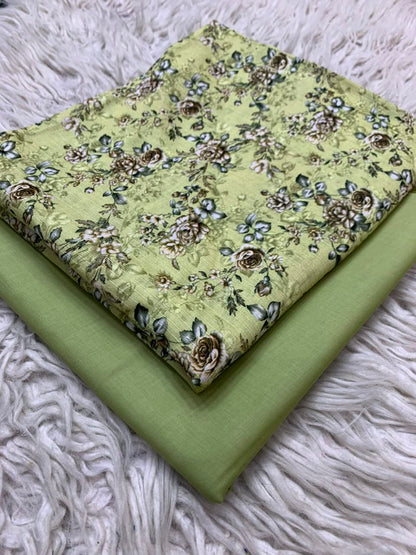 2Pc Printed Lawn Unstitched Suit 0180