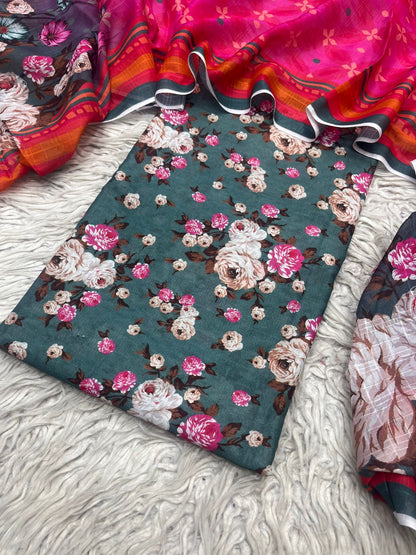 3Pc Chamki Lawn By Jazmin Unstich Suit 3221