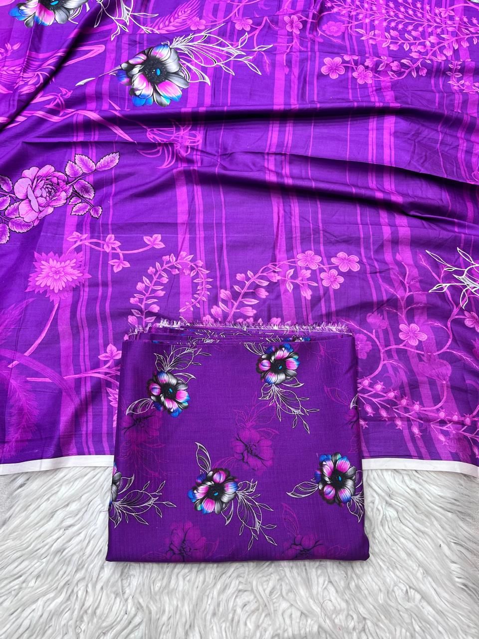 3Pc BanaDoria Linen Allover Suit - 400