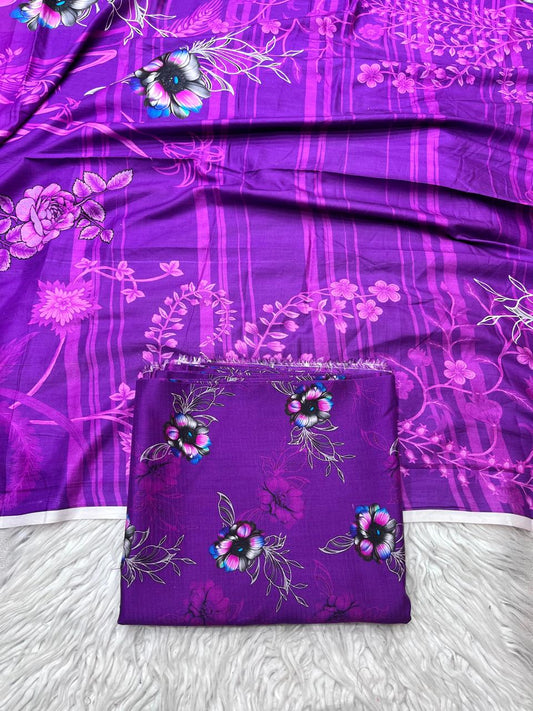3Pc BanaDoria Linen Allover Suit - 400