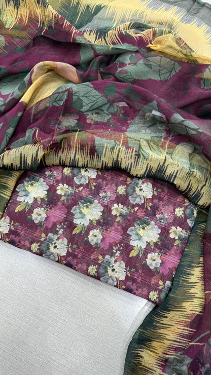 3Pc Luxury Nino Lawn with Chiffon Dupatta Vol-306