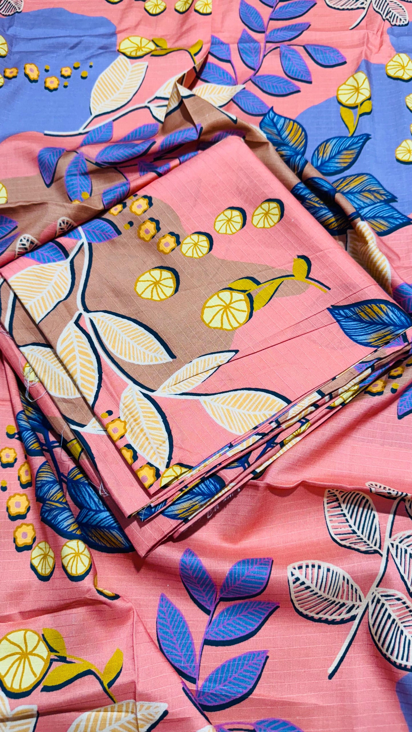 2Pc Bana Doria Allover Linen Unstitched Suit